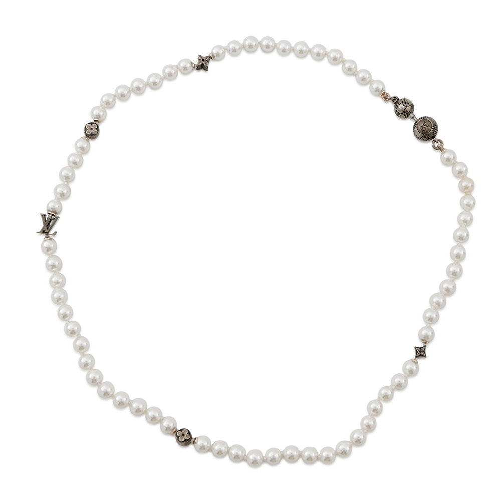 LOUIS VUITTON Necklaceã»Monogram Slim PearlM02235 Faux Pearl