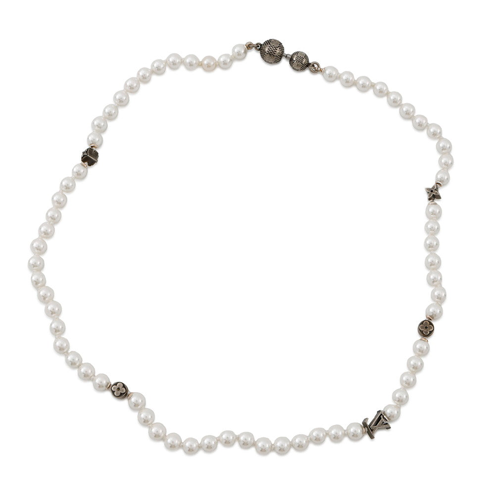 LOUIS VUITTON Necklaceã»Monogram Slim PearlM02235 Faux Pearl