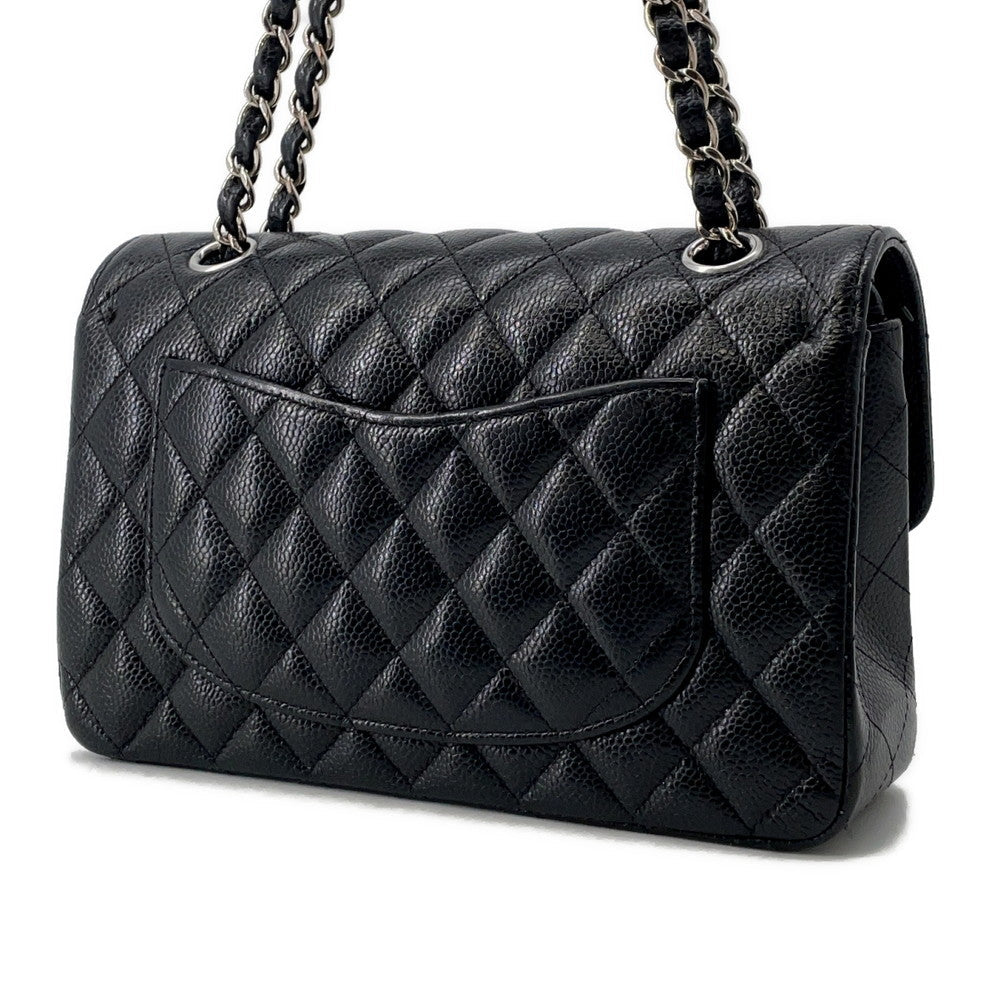 CHANEL Matelasse ChainShoulder Bag BlackA01113 Caviar Leather Size 23