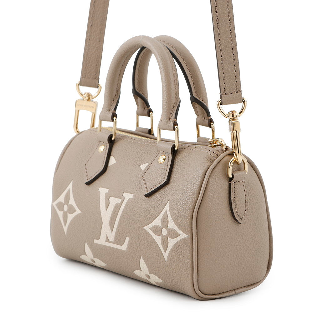 LOUIS VUITTON Nano Speedy TourterelleGrayM82890 Monogram Empreinte Leather Size Nano