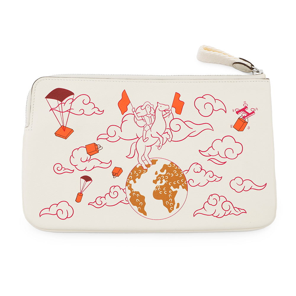 HERMES Carre Pocket Long HERMES Epic Hatchet/FramboiseH082892CKAA Swift Leather