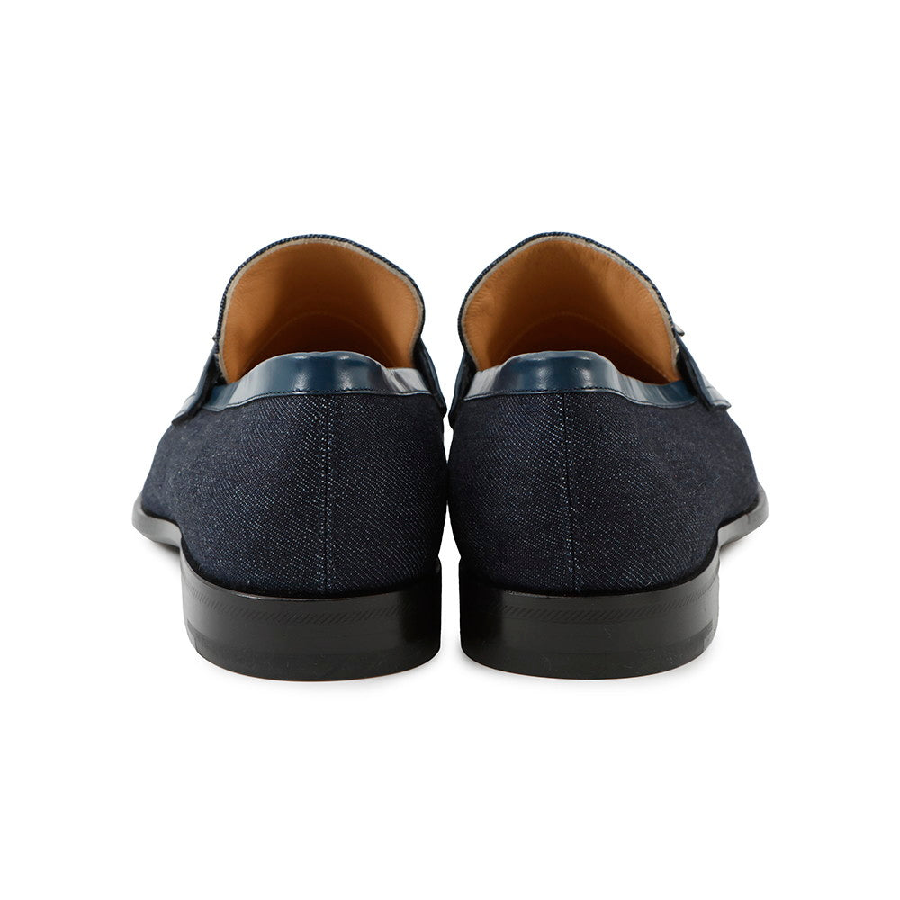 LOUIS VUITTON Saint Germain Line Loafers Navy Denim Size 6