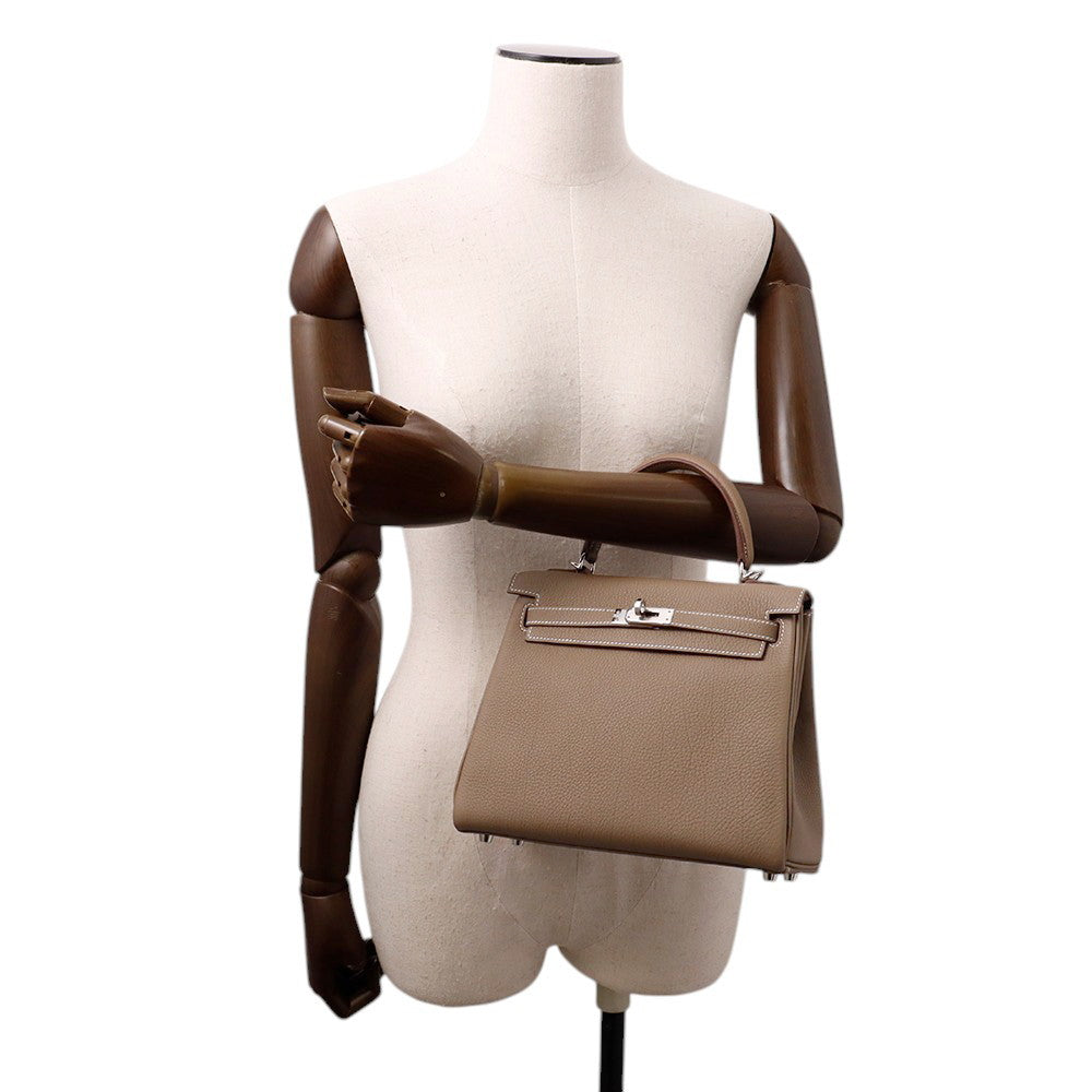HERMES Kelly Retourne Etoupe Togo Leather Size 25