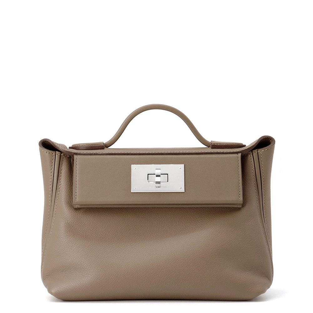 HERMES 24/24 Sac Van Quatre Etoupe Swift Leather Evercolor Size Mini