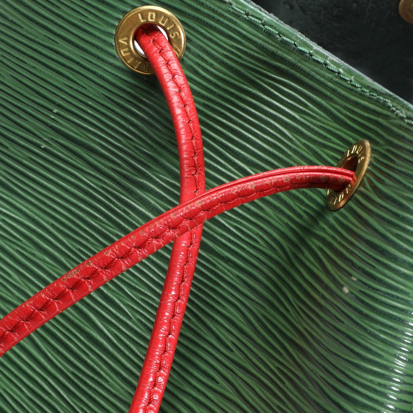 Louis Vuitton Louis Vuitton Vintage Red & Borneo Green Epi Leather Petit Noé