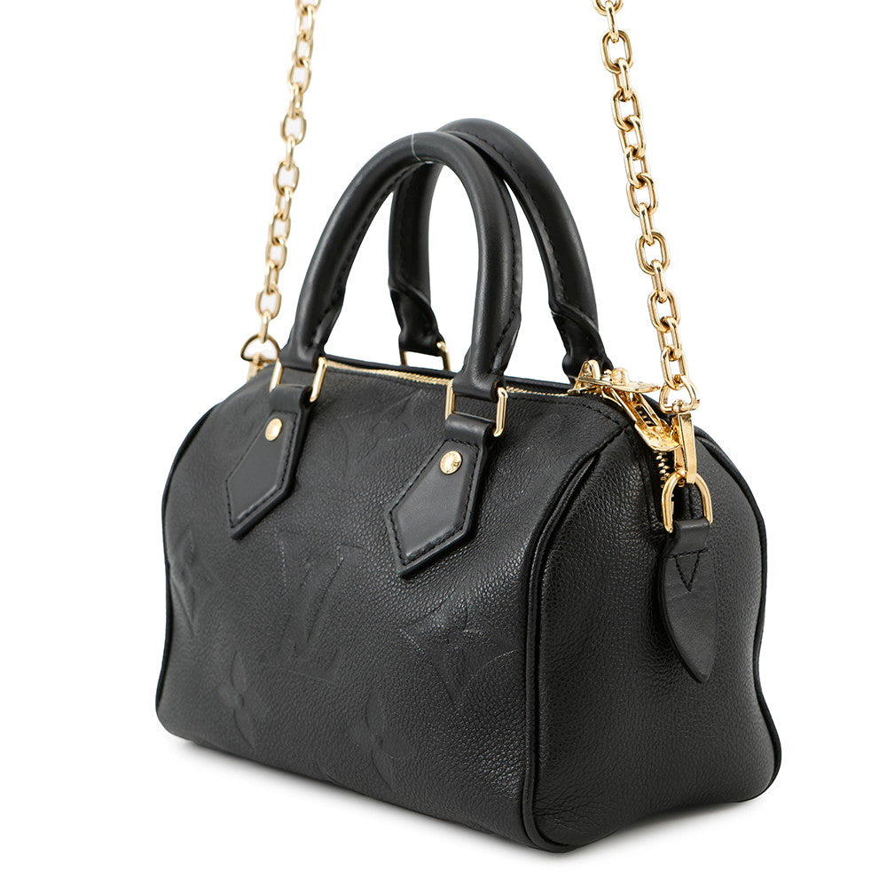 LOUIS VUITTON Speedy Bandouliere NoirM58953 Monogram Empreinte Leather Monogram Giant Size 20