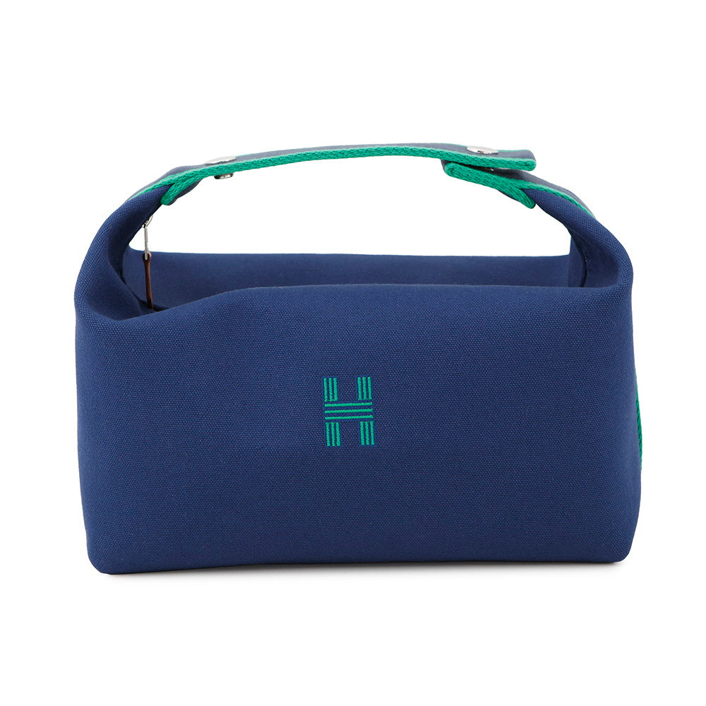 HERMES Brid a Black Navy Canvas Size GM