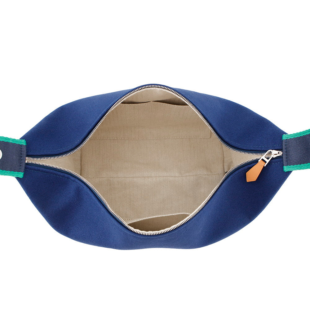 HERMES Brid a Black Navy Canvas Size GM