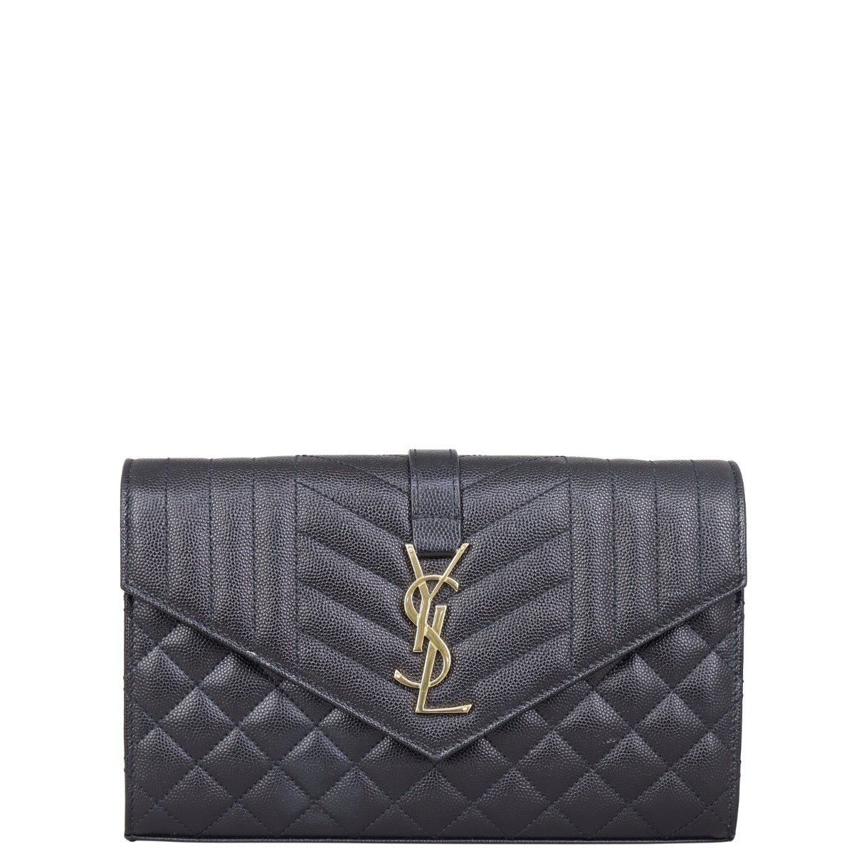 Saint Laurent Monogram Mix Matelasse Envelope Wallet on Chain