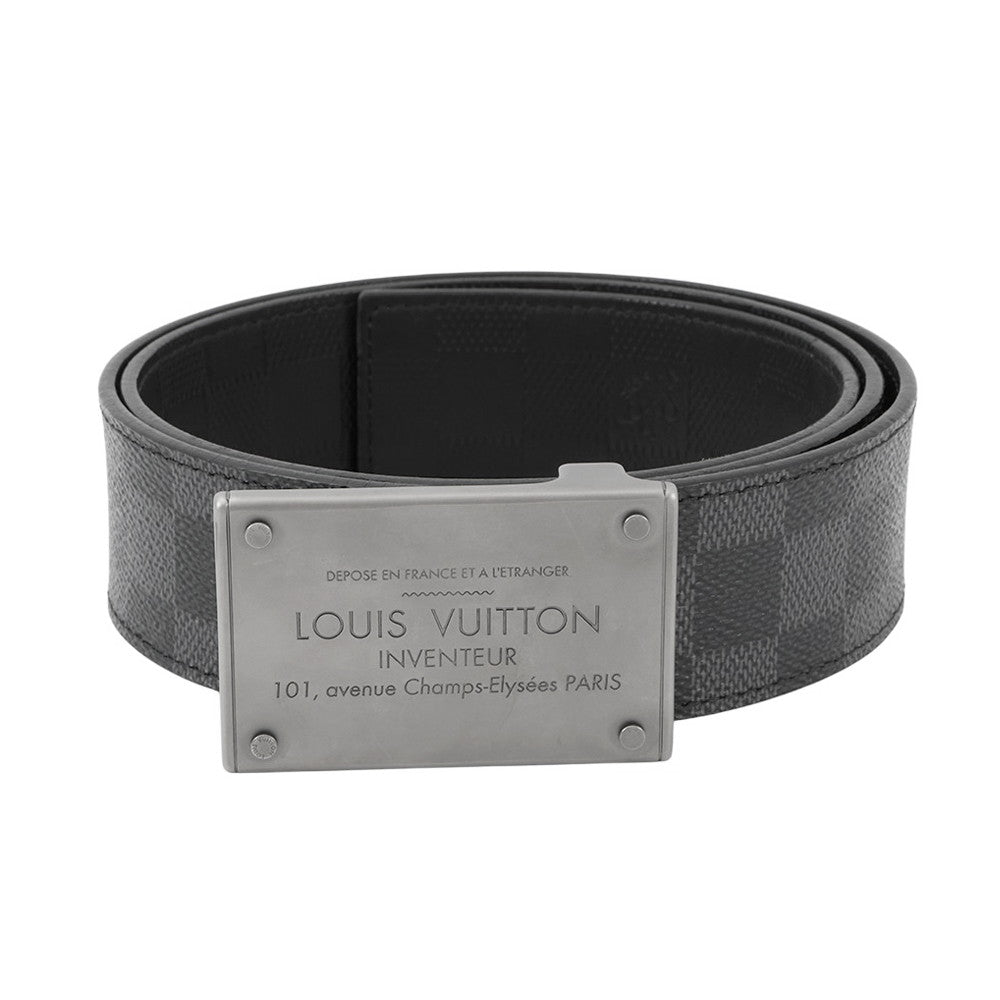 LOUIS VUITTON Belt Neo Inventour Size 90 NoirM9234U Damier Graphite Damier Infini Leather