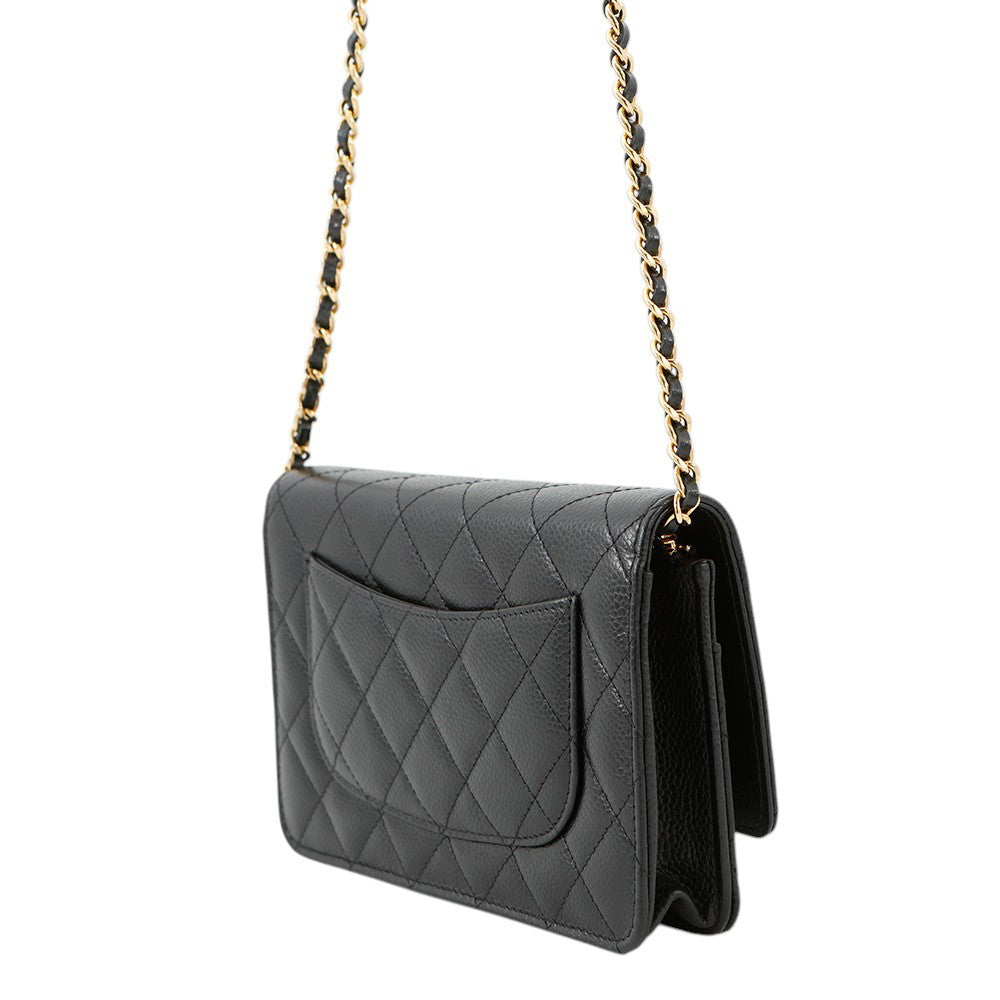 CHANEL Classic Chain Wallet BlackAP4241 Caviar Leather