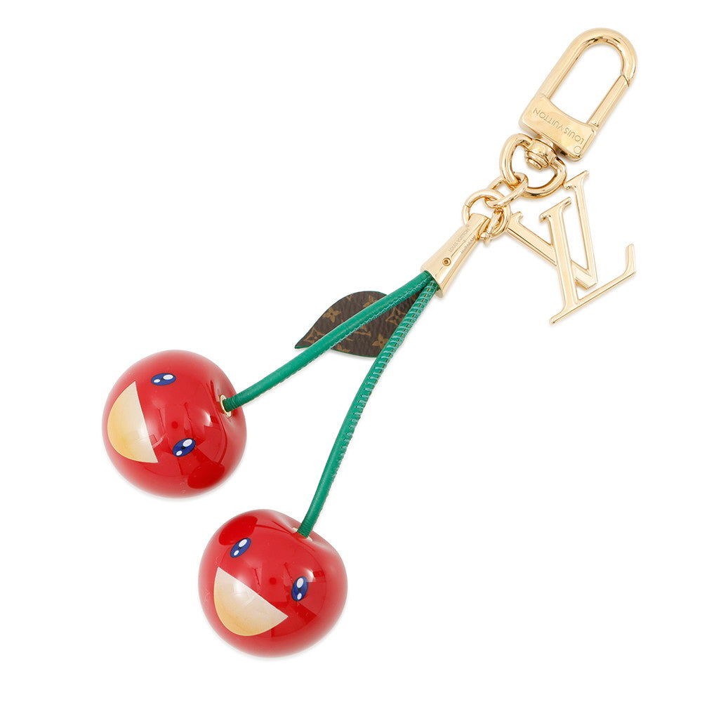 LOUIS VUITTON LV Ã TM Bag Charmã»Cherry Red/GreenM02476 Plexiglass Monogram Leather
