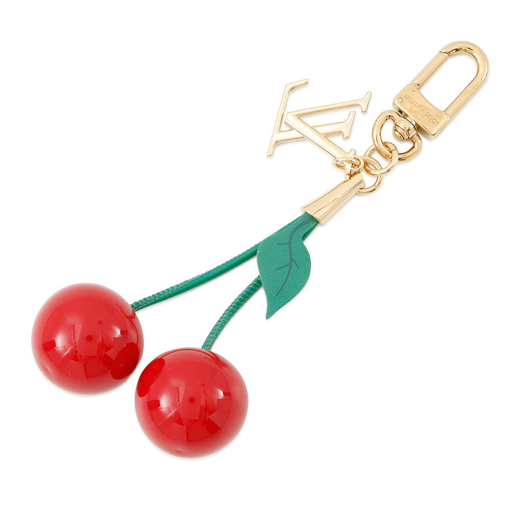 LOUIS VUITTON LV Ã TM Bag Charmã»Cherry Red/GreenM02476 Plexiglass Monogram Leather