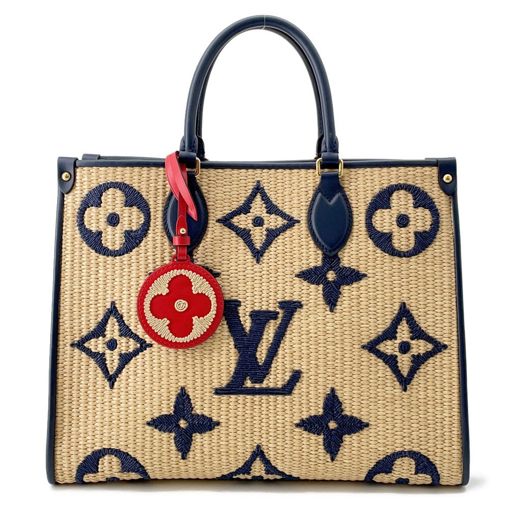 LOUIS VUITTON Onthego BlueM57723 Monogramã»Raffia Size MM