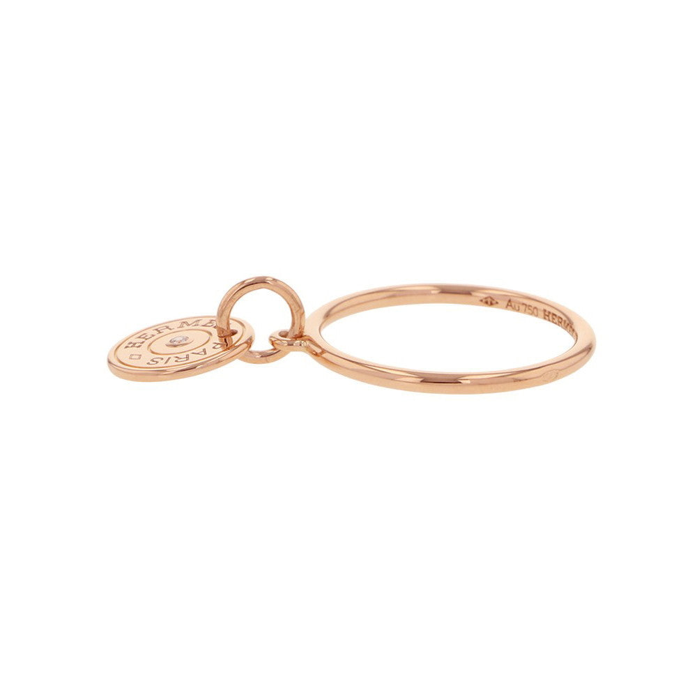 HERMES Gambade Clous de Sel Sellier Ring Size 52/#12 18K Pink Gold