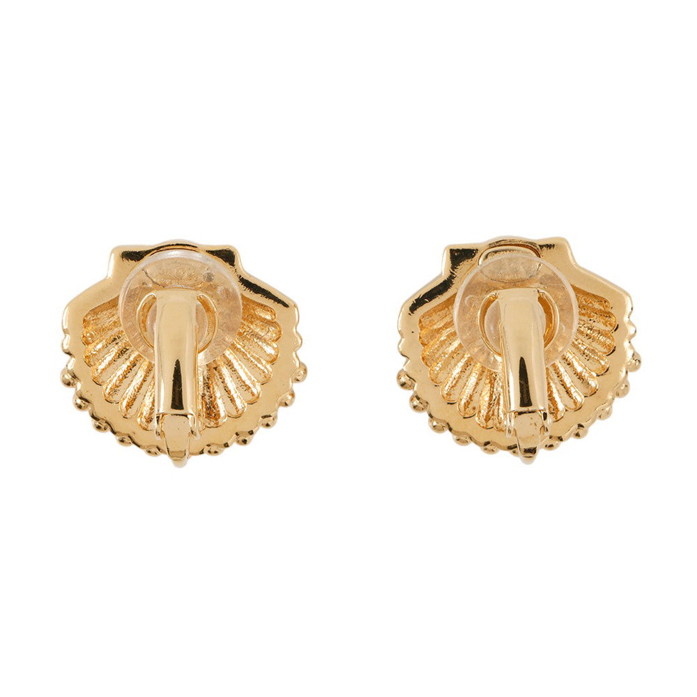 CHANEL Earring Gold Gold Plated Rhinestone
