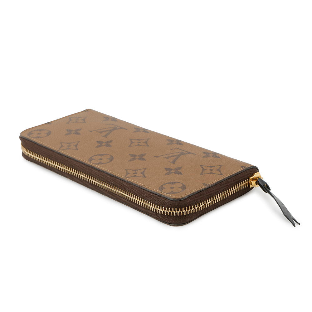LOUIS VUITTON Portefeuille Clemence NoirM82336 Monogram Reverse Canvas