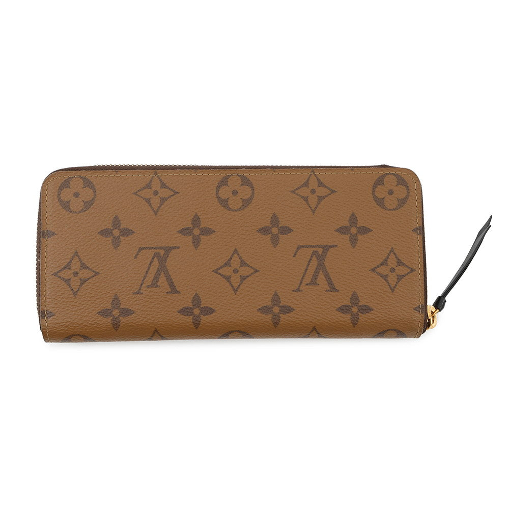 LOUIS VUITTON Portefeuille Clemence NoirM82336 Monogram Reverse Canvas