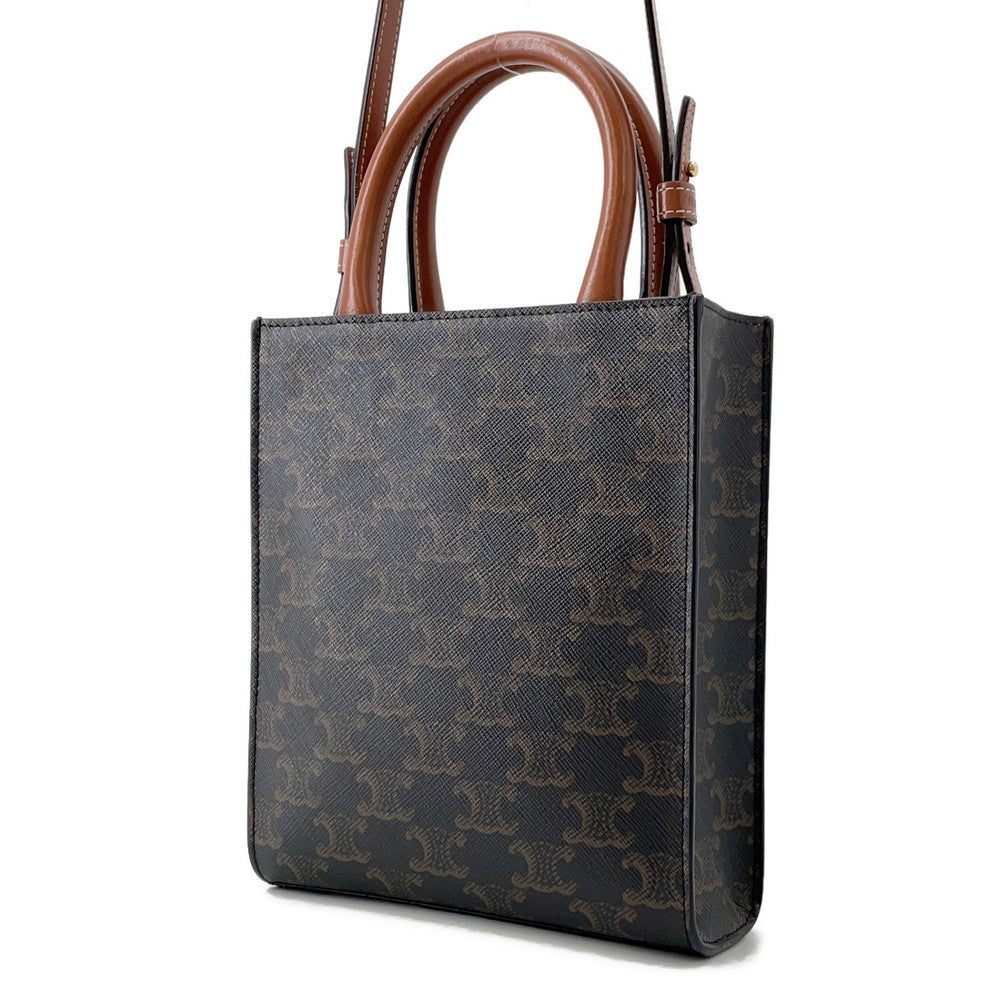 CELINE Triomphe Vertical Cabas Tan194372 PVC Leather Size Mini