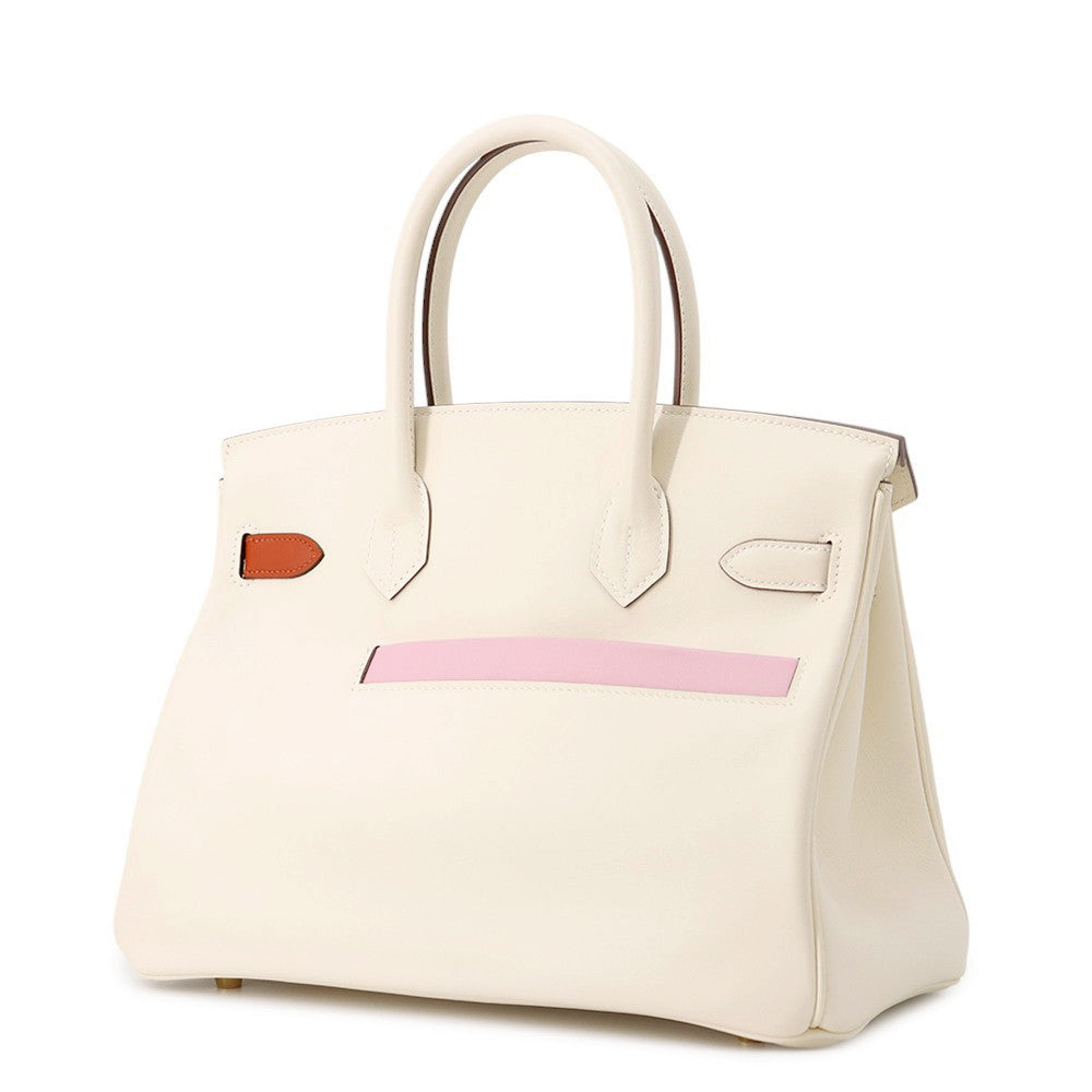 HERMES Birkin Colormatic Nata/Cuivre/Lime/Mauve Sylvestre/Blue Brume/Chai Swift Leather Size 30