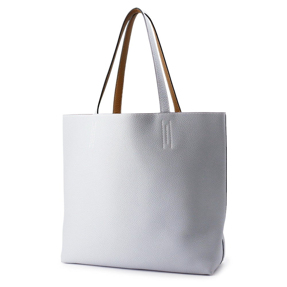 HERMES Double sense Biscuit/Blue Gacier Taurillon Clemence Size 36