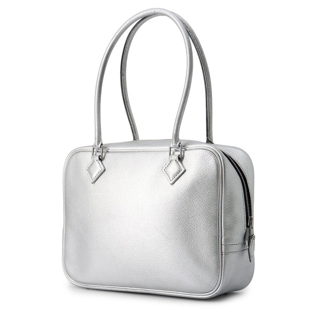HERMES Plume Olympic Limited Silver Chevre Myzore Goatskin Size Mini