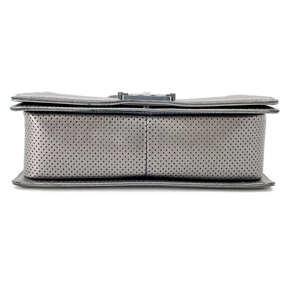CHANEL Boy Chanel ChainShoulder Bag SilverA67086 Lambskin Size 25