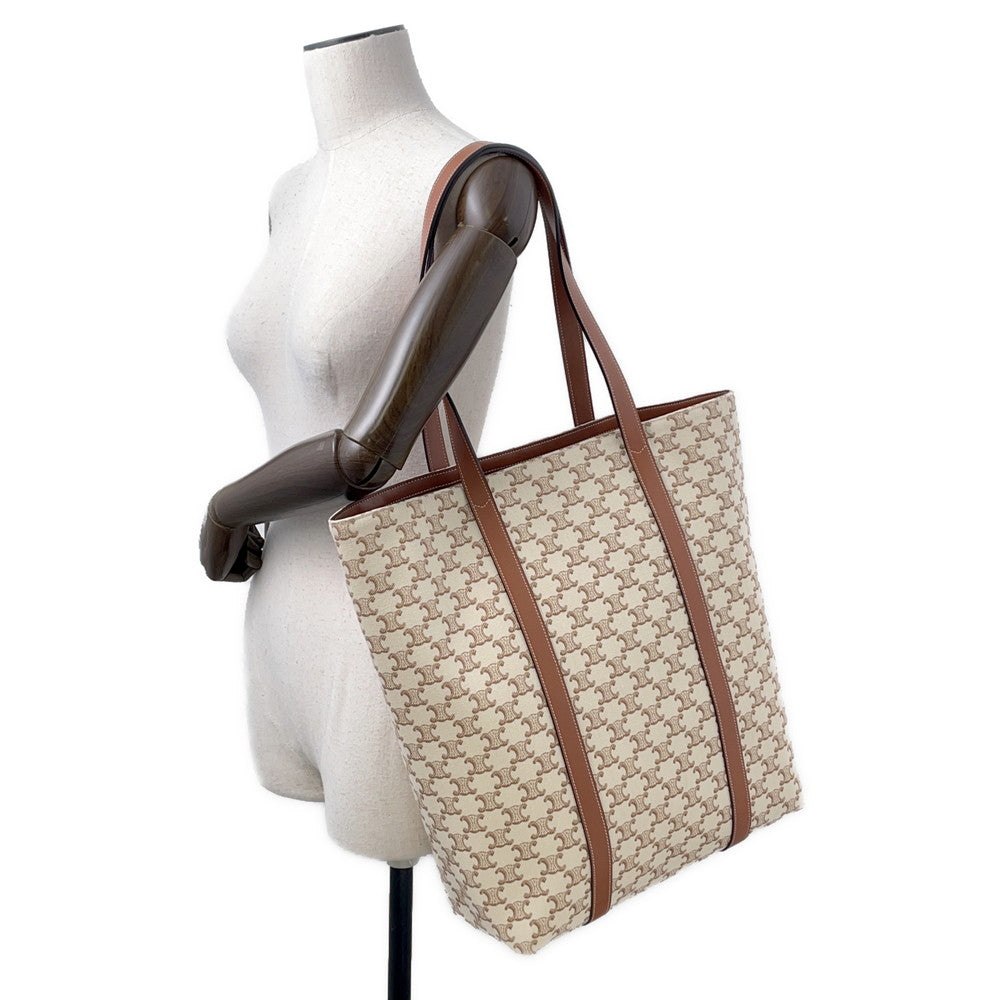 CELINE museum bag Natural/Tan194542 TriompheCanvas Leather