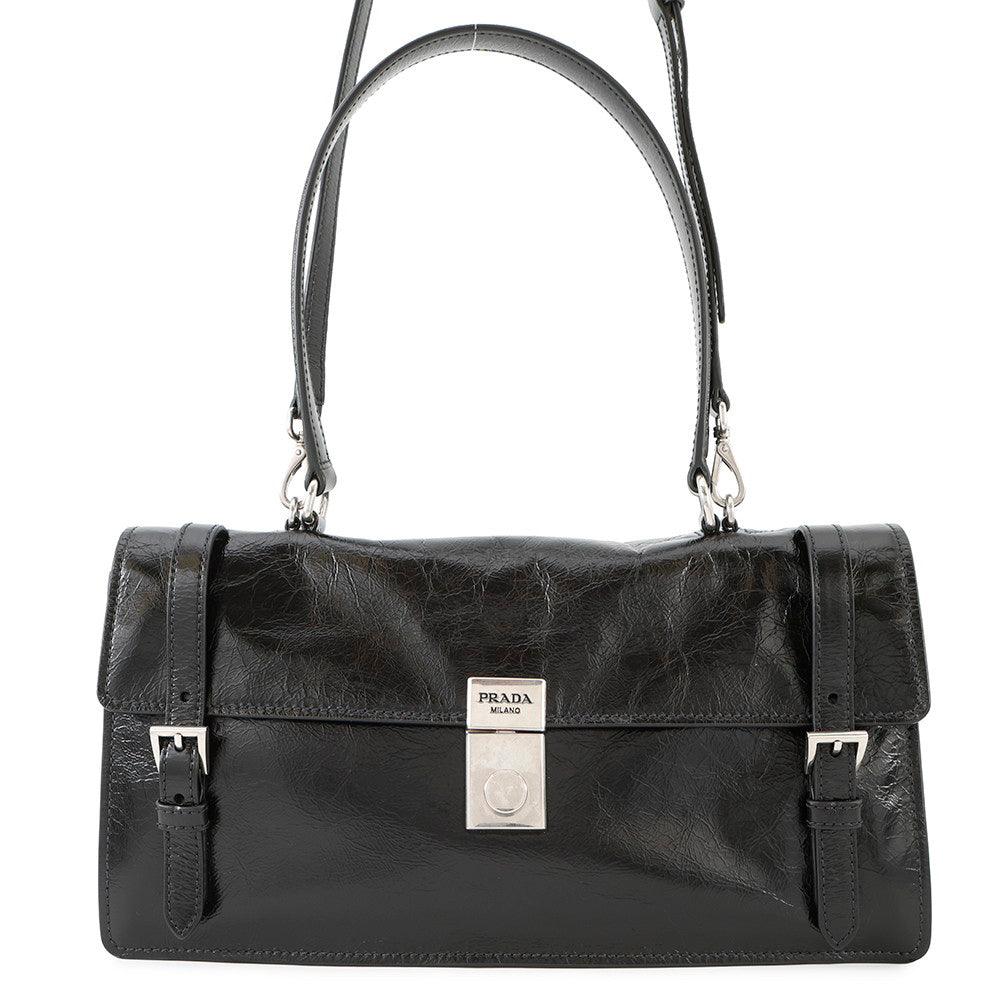 PRADA 2025ss 2way Shoulder Bag Black1BN026 Leather Size Medium
