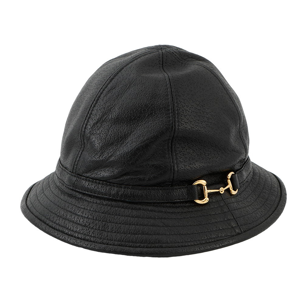 GUCCI Horsebit bucket hat Size S Black666600 Lambskin