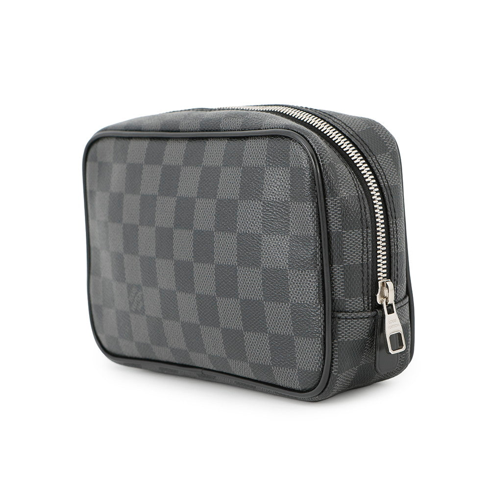 LOUIS VUITTON Trousse Toilette NoirN47522 Damier Graphite Size PM