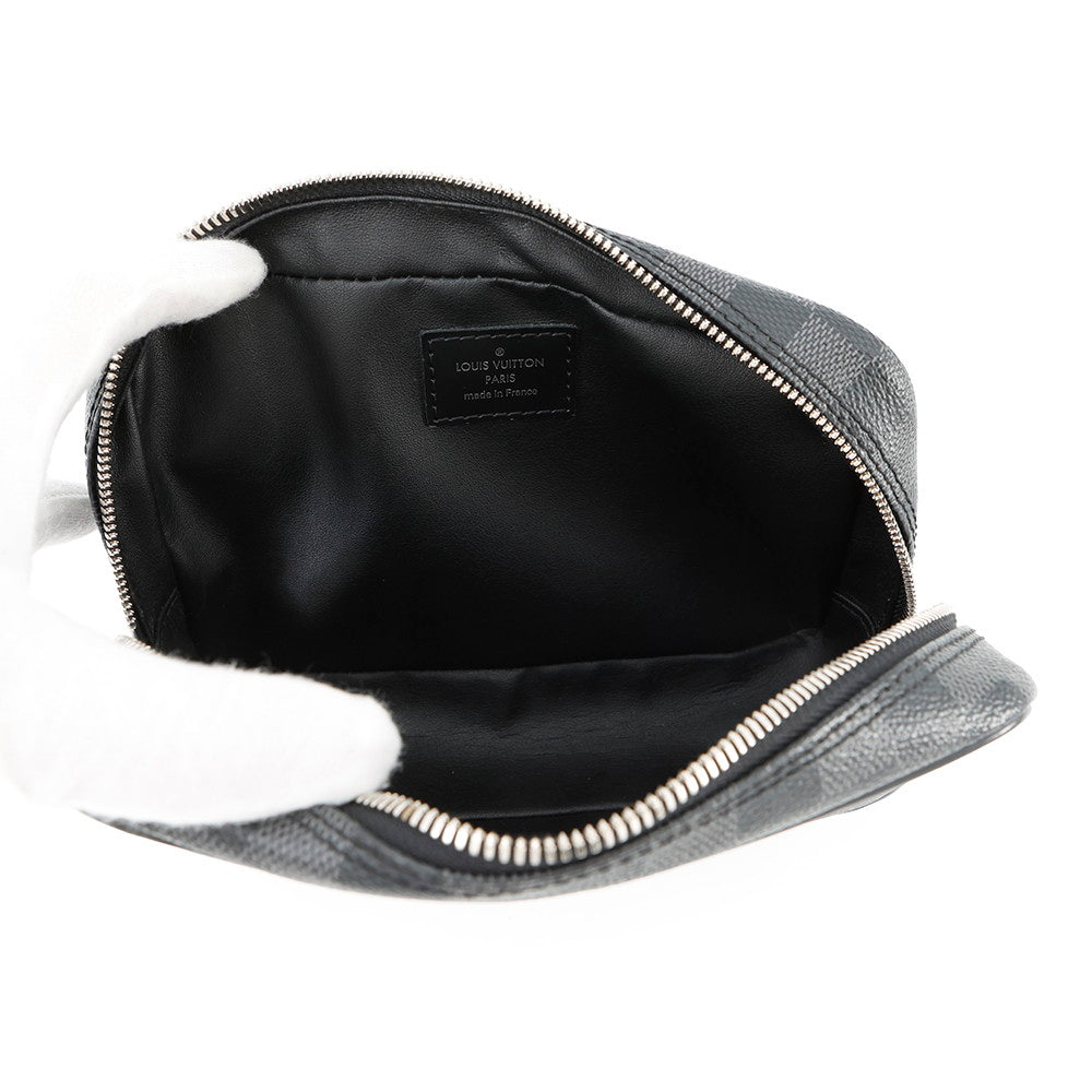 LOUIS VUITTON Trousse Toilette NoirN47522 Damier Graphite Size PM