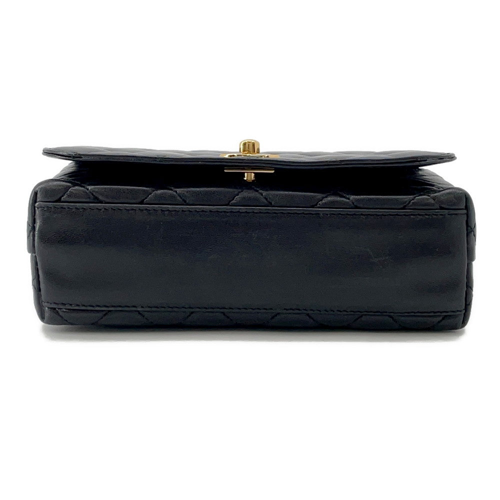 CHANEL Full Flap Matelasse Shoulder Black Lambskin