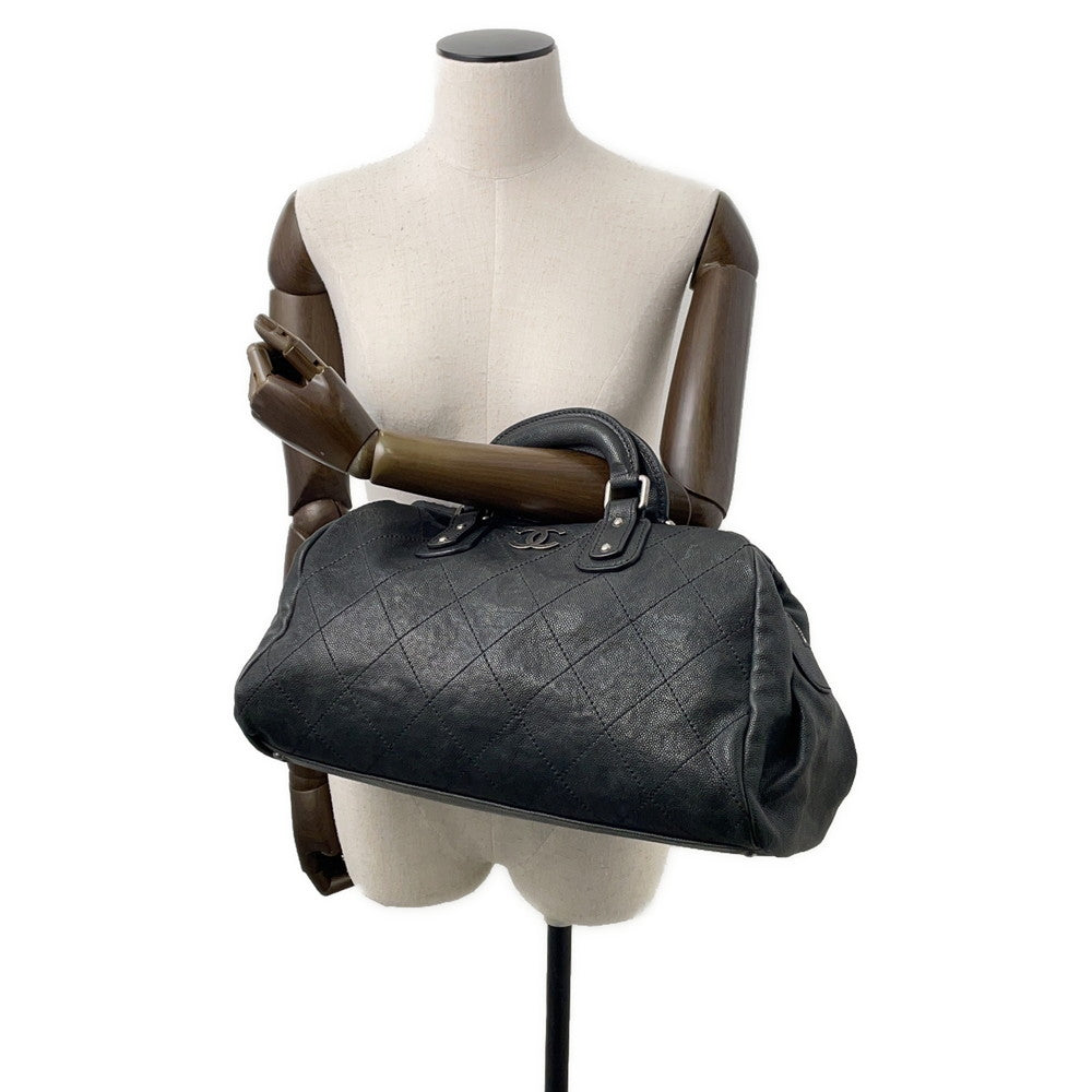 CHANEL Wild Stitch Matelasse Boston BlackA33045 Caviar Leather