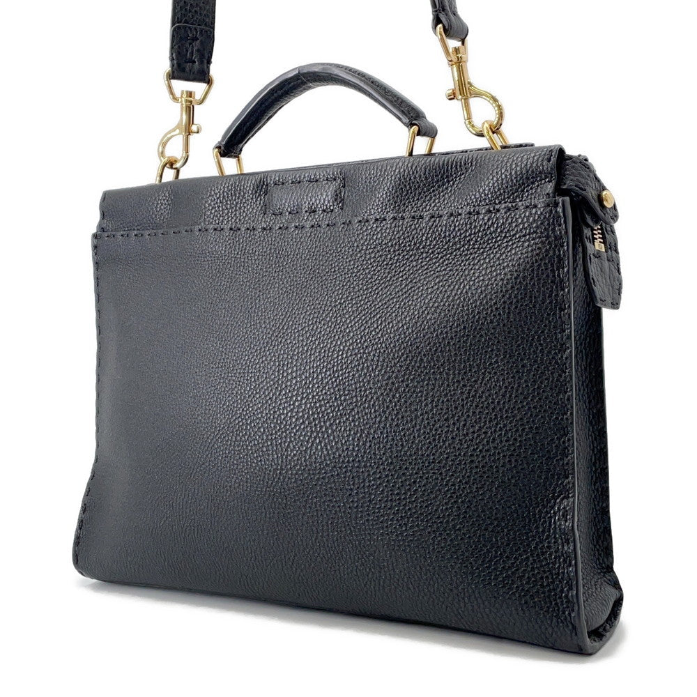 FENDI Peekaboo Selleria Fit Bugs Eye Monster Black7VA406 Leather