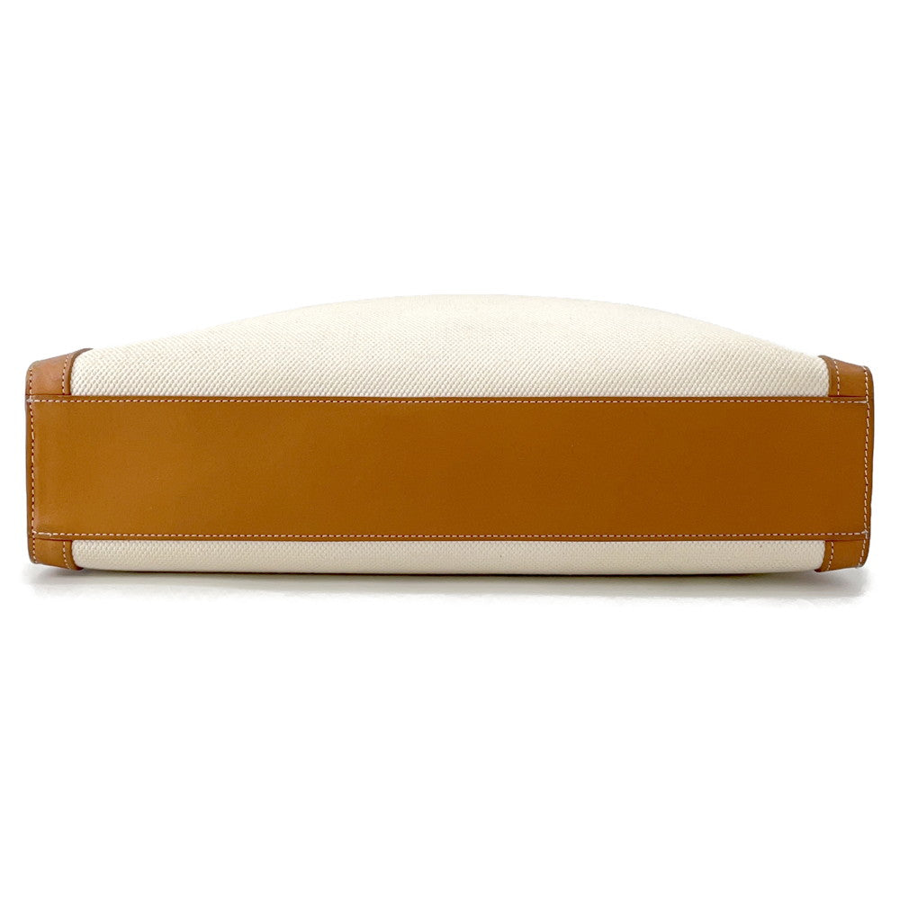 CELINE Vertical Cabas Natural/Tan190402 Canvas Leather Size Large