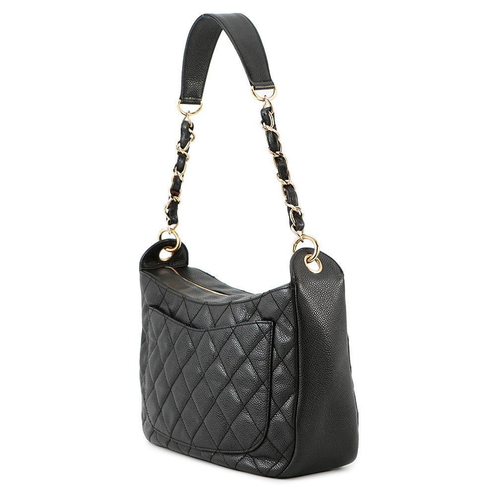 CHANEL CC Logo One Shoulder Bag BlackA20993 Caviar Leather