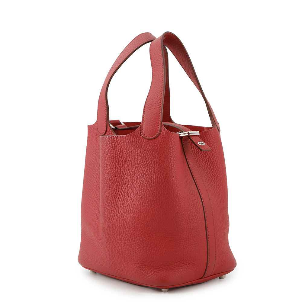 HERMES Picotin Lock Ruby Taurillon Clemence Size PM