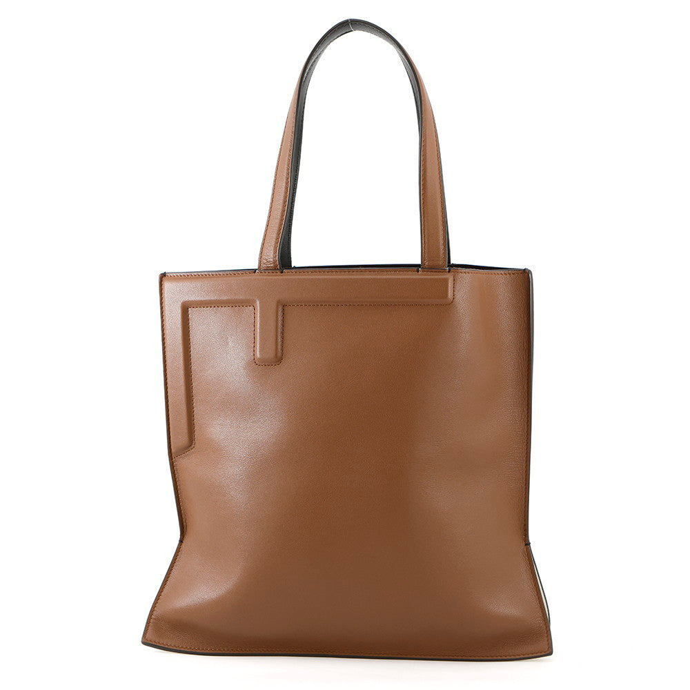 FENDI Flip Medium Tote Brown/Black8BH419 Leather Size Medium