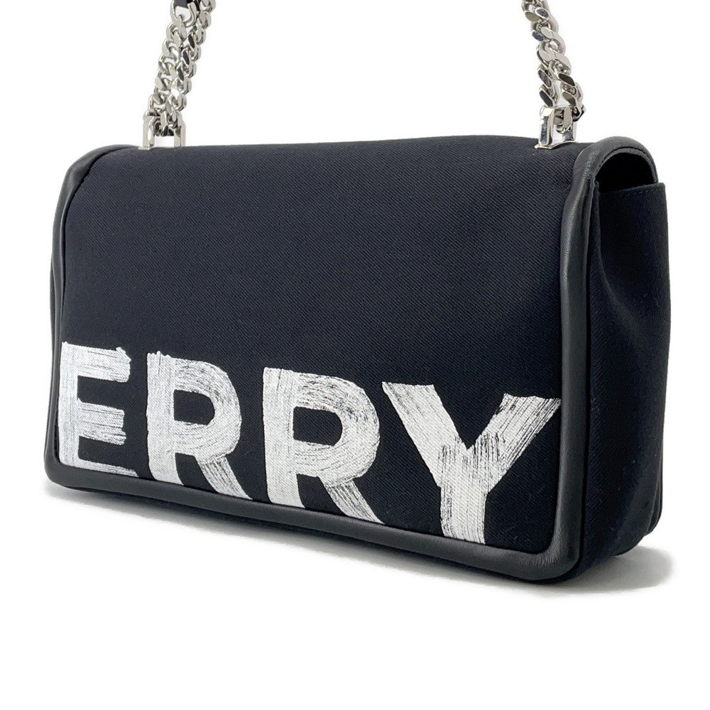 BURBERRY Roller ChainShoulder Black/White Canvas Leather