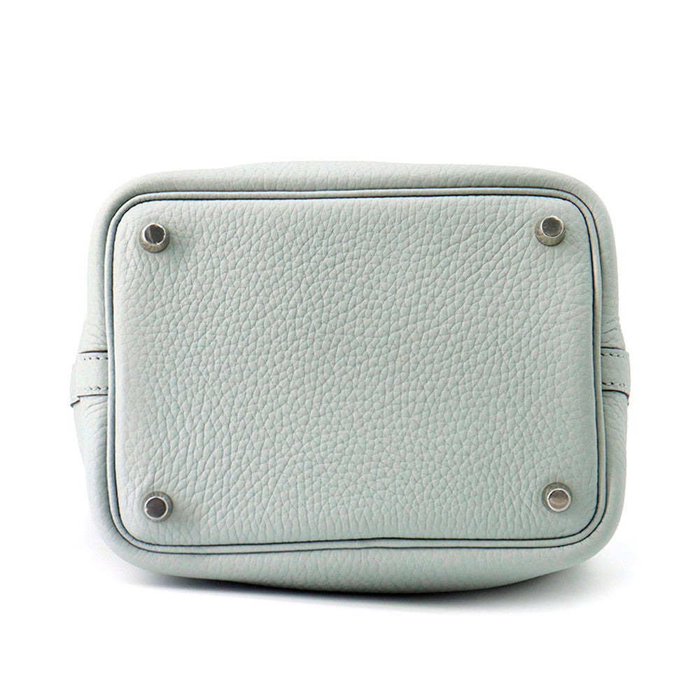 HERMES Picotin Lock Blue Gacier Taurillon Clemence Size PM