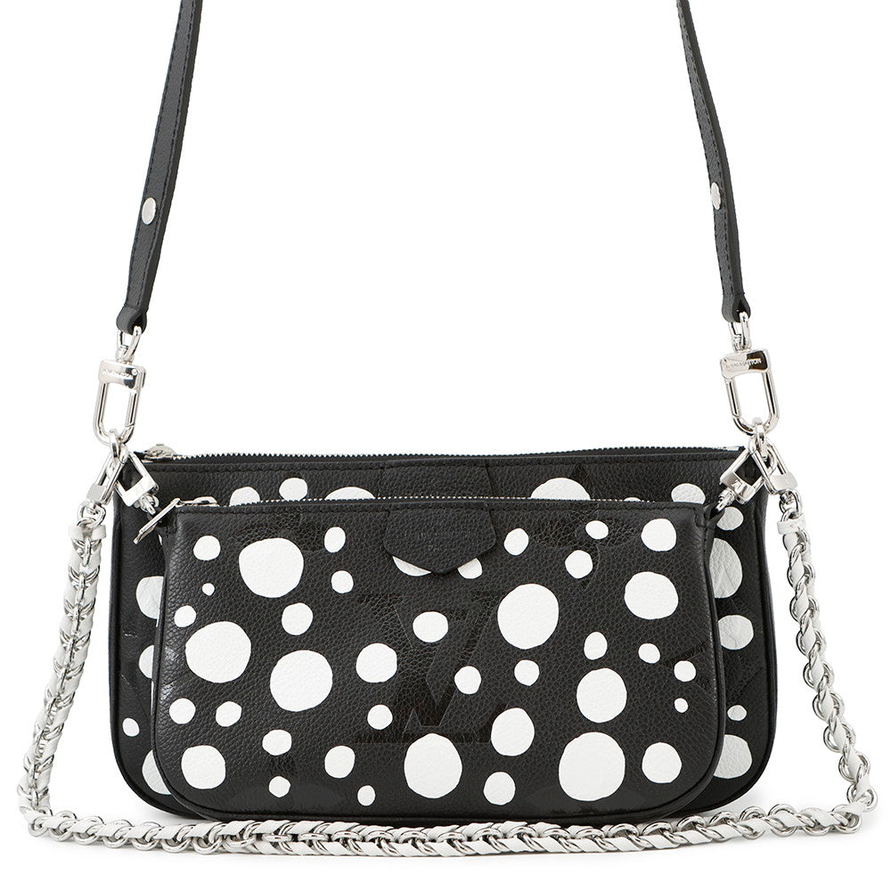 LOUIS VUITTON LV x YK Multiã»Pochette Accessoires NoirM46410 Monogram Empreinte Leather Infinity Dot