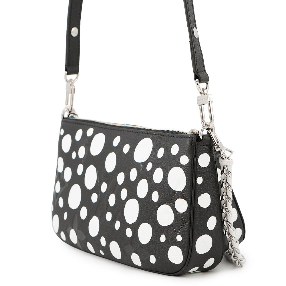 LOUIS VUITTON LV x YK Multiã»Pochette Accessoires NoirM46410 Monogram Empreinte Leather Infinity Dot