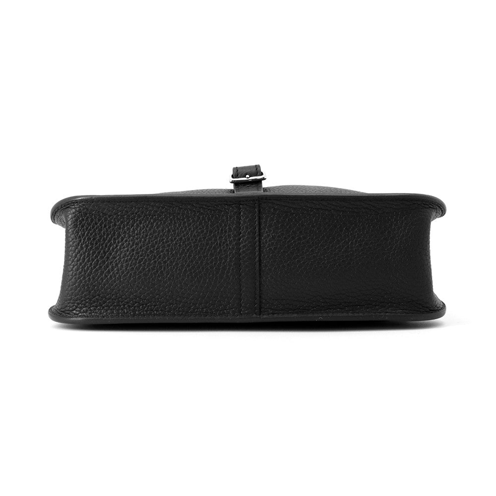 HERMES Halzan Black Taurillon Clemence Size 25