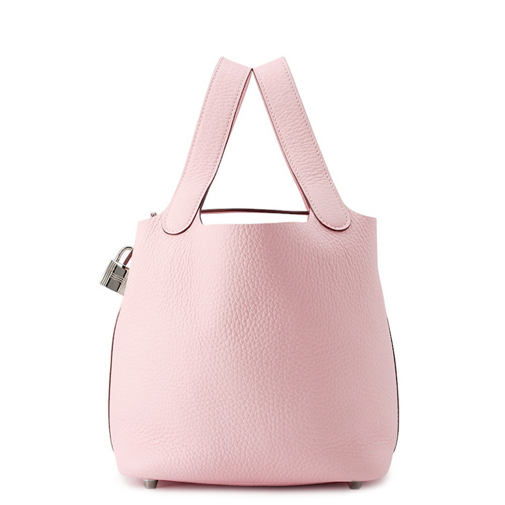 HERMES Picotin Lock Rose Sakura Taurillon Clemence Size PM