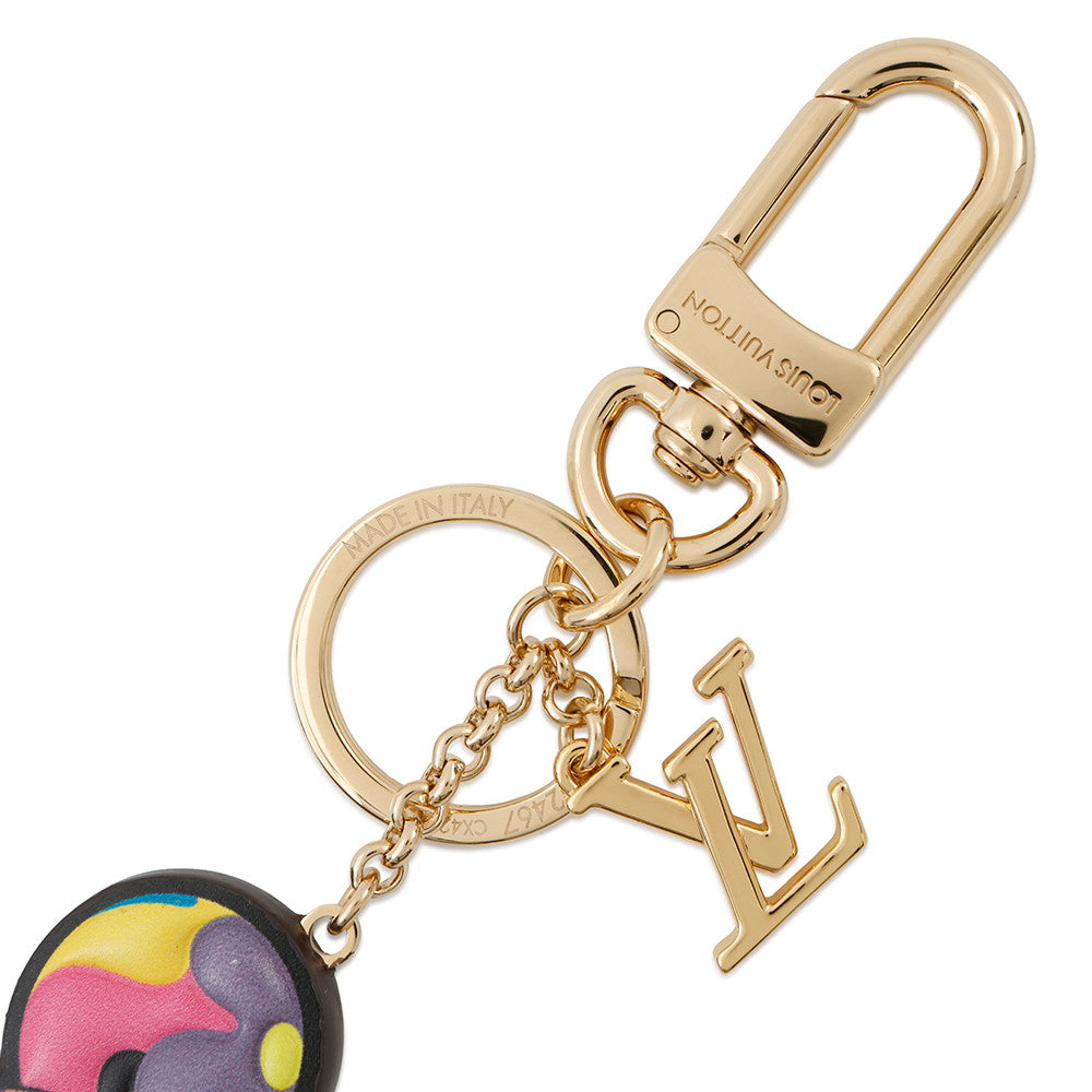LOUIS VUITTON LV Ã TM Keychain Super Flat MulticolorM02467 Metal CowhideLeather