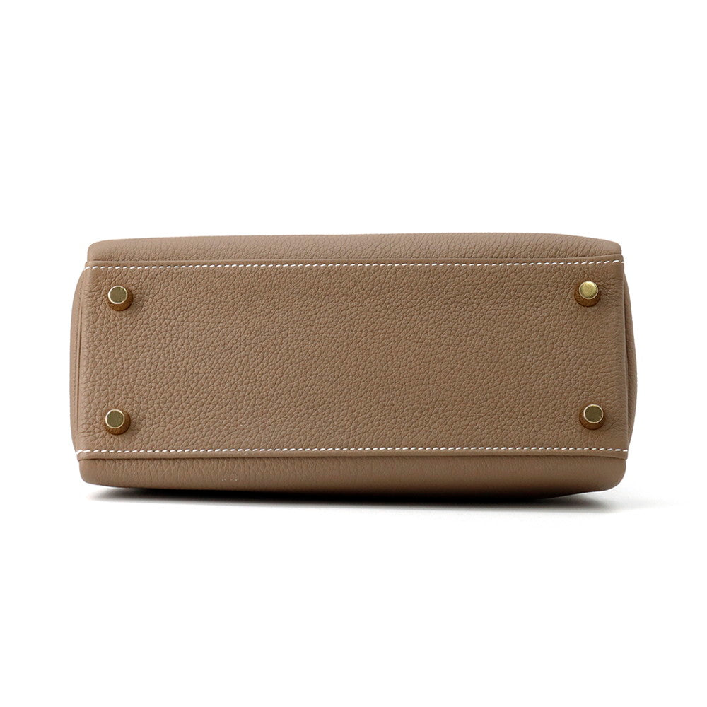 HERMES Kelly Retourne Etoupe Togo Leather Size 25