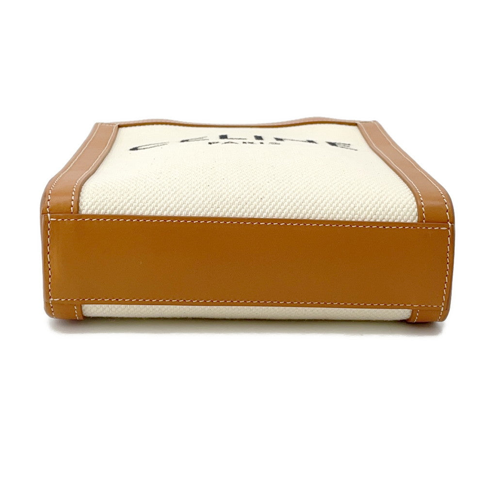 CELINE Vertical Cabas Natural/Tan193302 Canvas Leather Size Mini