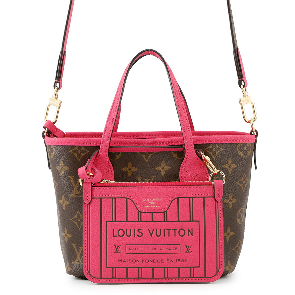 LOUIS VUITTON Neverfullã»Inside Out Rose Buffalo Pondichery LeatherM12106 Monogram Size BB