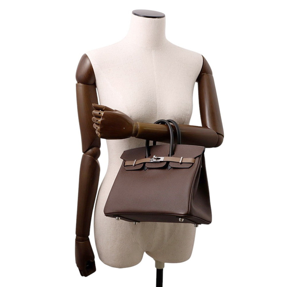 HERMES Birkin tricolor Ecorce/Etoupe/Black Epsom Size 25